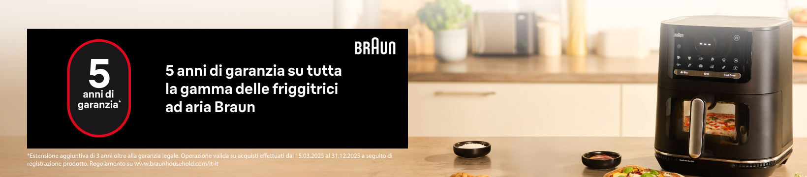 Braun Garanzia 5 anni friggitrici aria