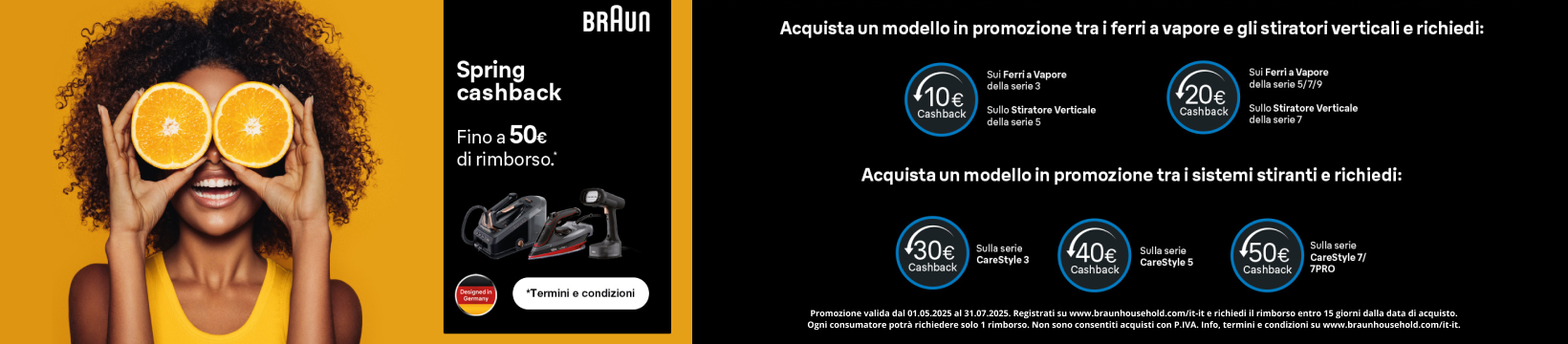 Spring Cashback Braun fino a 50 € di rimborso