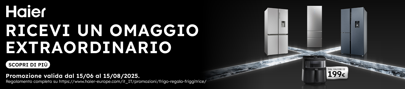 Acquista Haier e ricevi una friggitrice omaggio!