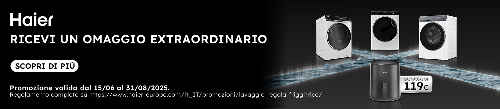 Acquista Haier e ricevi una friggitrice omaggio!