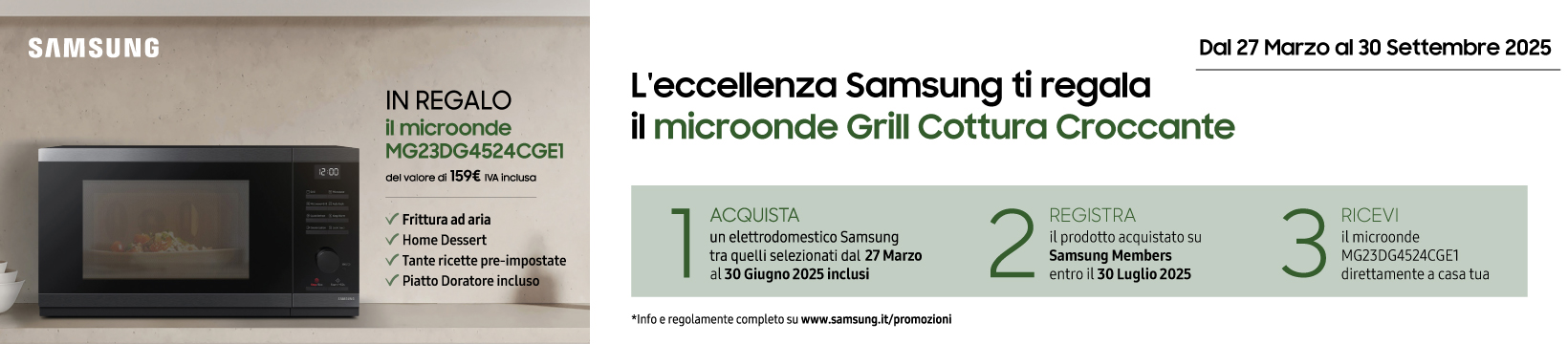 Con i prodotti Samsung in regalo Microonde Grill