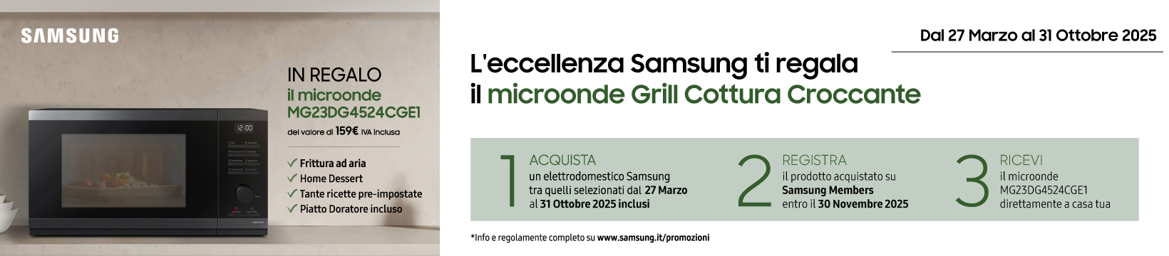 Con i prodotti Samsung in regalo Microonde Grill