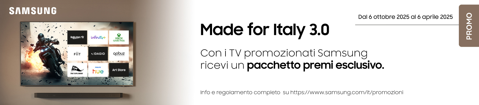 Samsung Made for Italy 3.0 promo voucher TV