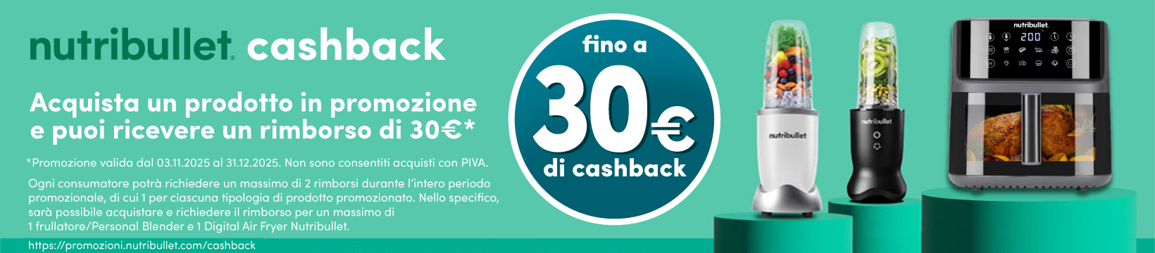 Nutribullet cashback blender e friggitrici
