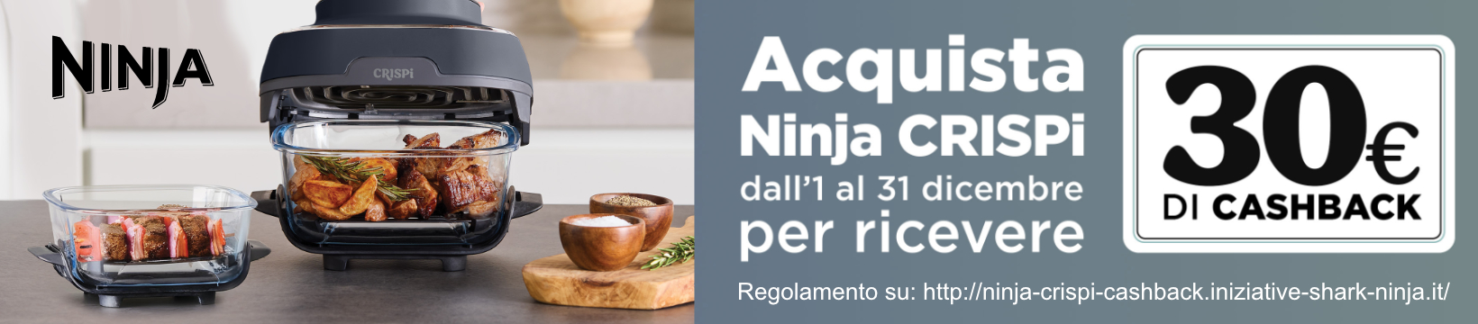 30 euro di cashback Ninja Crispi
