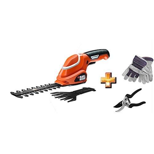 Black & Decker Cesoia tagliabordi batteria 7V 1,2Ah taglio 8cm con Sfoltirami GLS700KIT