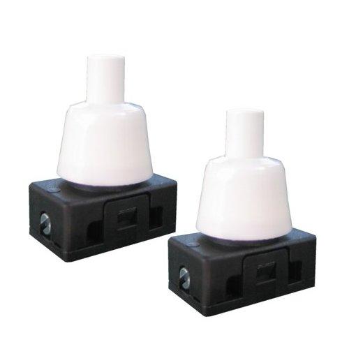 Poly Pool Interruttore cavo elettrico Pulsante Unipolare 2 pz Bianco 2A 250V PP0499