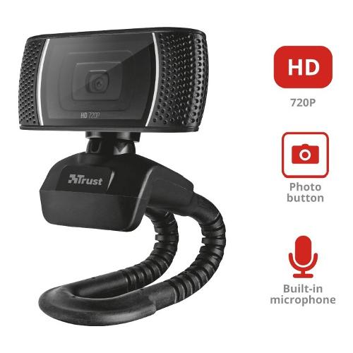 Trust Webcam USB Type-A TRINO Hd Black 18679 HD 1280x720