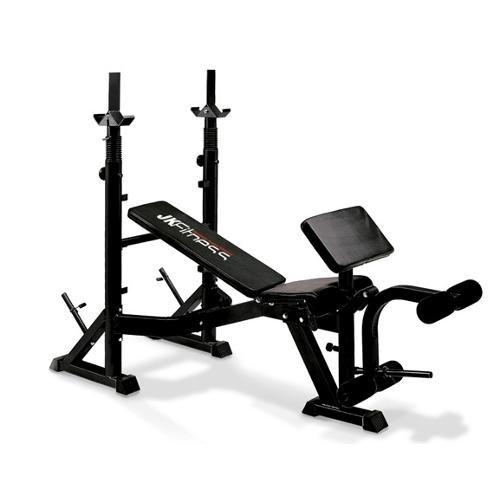Jk Fitness Panca regolabile (205x76x176 cm) Con Porta Bilanciere Nero JK6070