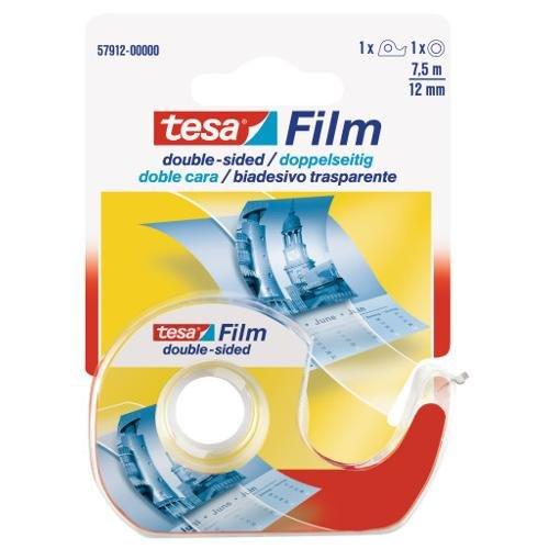Tesa Nastro biadesivo Unversale con Dispenser 1,2cm x 7,5m TESAFILM Trasparente 57912