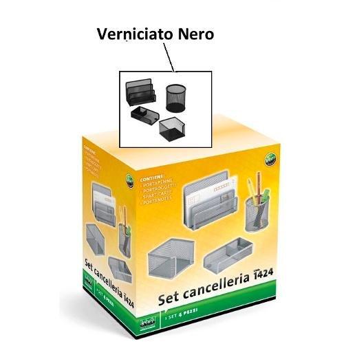Lebez Organizer scrivania set cancelleria 4 pz Nero 1424N