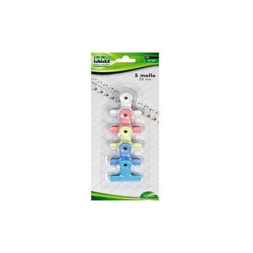 Lebez Set mollette blocca fogli Metal Assortito 5127 5 pz
