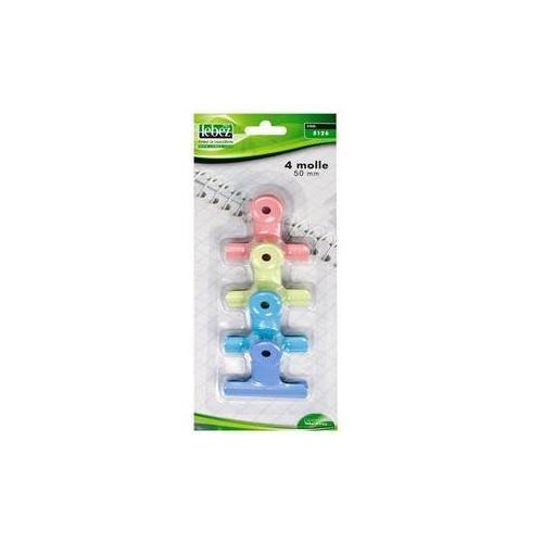 Lebez Set mollette blocca fogli Metal Assortito 5126 4 pz