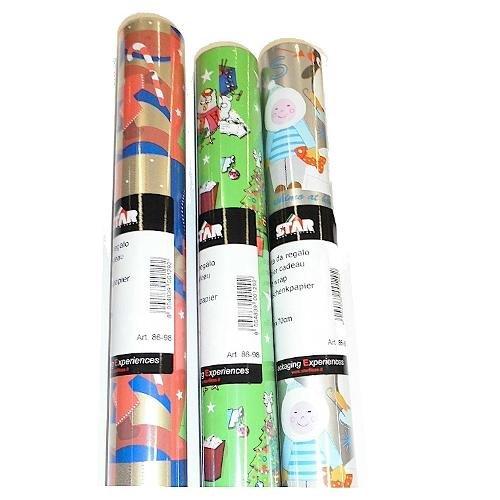 Star Rotolo carta regalo bimbi Kids Christmas Assortito (200x70 cm)