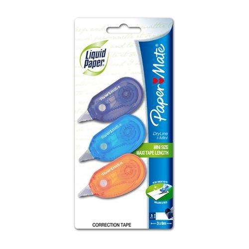 Paper Mate Set correttori a nastro 3 pz 5 mm x 6 mt Dryline Assortito S0765661