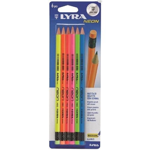 Lyra Set matite grafite gradazione HB/2 sezione tonda 6 pz NEON L013000