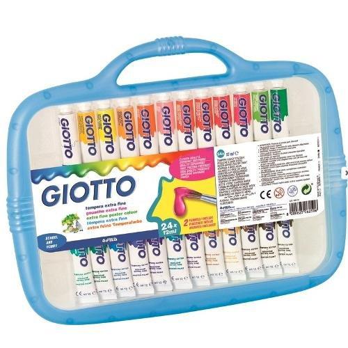 Fila Tempera GIOTTO Extra Colori assortiti Astuccio 24 pz + 2 pennelli 039089