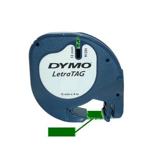 Dymo Nastro etichettatrice 12mm per 4m LETRATAG Nero su Verde S0721640