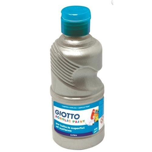 Fila Tempera GIOTTO Acrylic Paint Argento Flacone 250 ml con tappo dosatore 533900