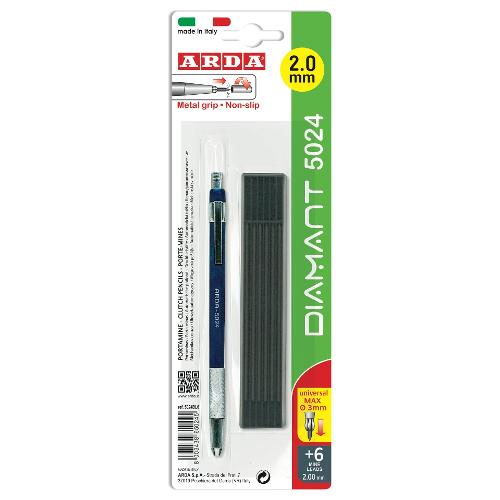 Arda Porta mine sezione tonda a caduta libera colore assortito con 6 mine grad. B 2 mm 5024BL6