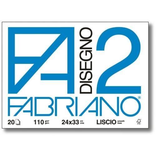 Fabriano Album disegno 20 fg con 4 angoli Liscio 110 gr/mq (24x33cm) Bianco DISEGNO 2 06200516