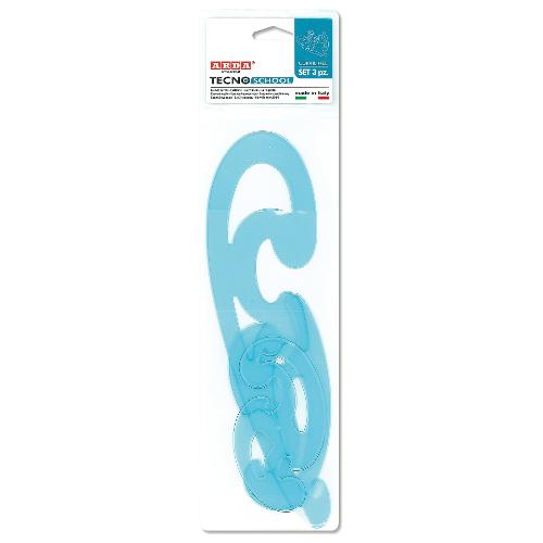 Arda Curvilinea TECHNOSCHOOL Set Assortito Azzurro trasparente 41200
