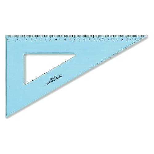 Arda Squadra disegno 60 gradi (30 cm) TECHNOSCHOOL Azzurro trasparente 40230SS