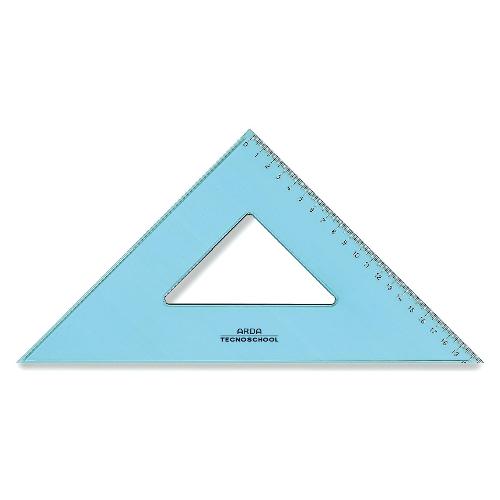 Arda Squadra disegno 45 gradi (30 cm) TECHNOSCHOOL Azzurro trasparente 40130SS