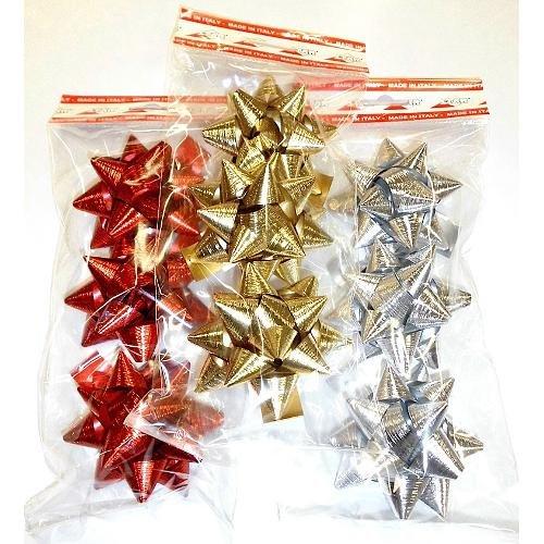 Star Coccarde regalo a stella (8cm) 3 pz CHRISTMAS Assortito YA118