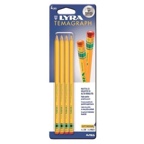 Lyra Set matite grafite gradazione HB/2, 2B sezione esagonale 4 pz TEMAGRAPH L012800