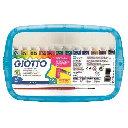 Tempera GIOTTO Extra Colori assortiti Astuccio 12 pz + pennello