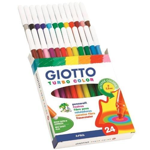 Fila Pennarelli disegno standard sezione tonda 24 pz tratto Medio GIOTTO TURBOCOLOR colori assortiti 069591