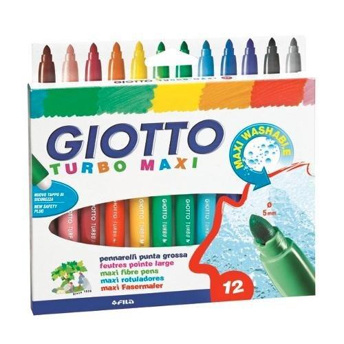 Pennarelli maxi da disegno 12 pz Turbo Maxi GIOTTO colori assortiti 069593