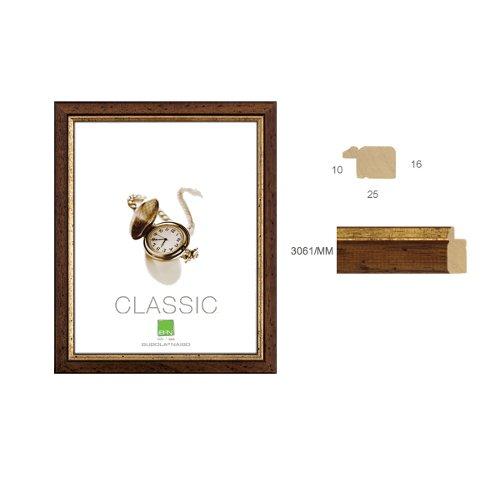 Bubola & Naibo Cornice legno (40x50cm) CLASSIC GRETA Noce e Oro arte povera 3061 MM 17