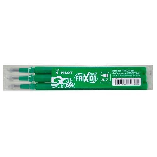 Pilot Set refill penne cancellabili Frixion Clicker, Ball 3 pz tratto Medio - 0,7 mm Ink Verde gel 3801794