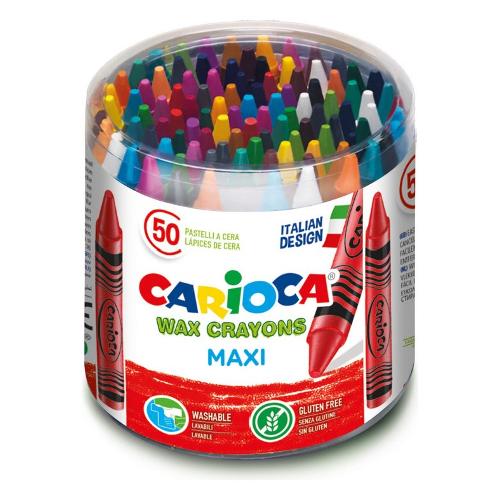 Carioca Set pastelli a cera 50 pz JUMBO colori assortiti 42388
