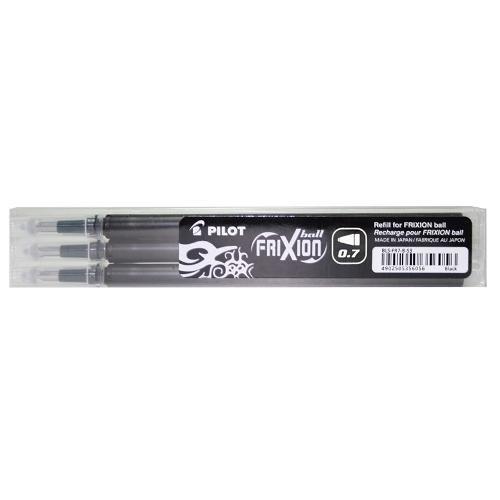 Pilot Set refill penne cancellabili Frixion Clicker, Ball 3 pz tratto Medio - 0,7 mm Ink Nero gel 3801763