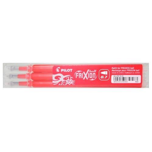 Pilot Set refill penne cancellabili Frixion Clicker, Ball 3 pz tratto Medio - 0,7 mm Ink Rosso gel 3801787