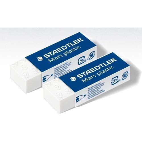 Staedtler Gomme per matite grafite 2 pz MARS PLASTIC Bianco 52650BK2DA
