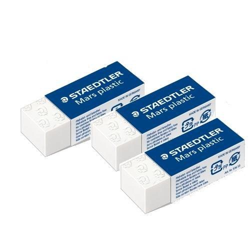 Staedtler Gomme per matite grafite 3 pz MARS PLASTIC Bianco 52653ABK3D