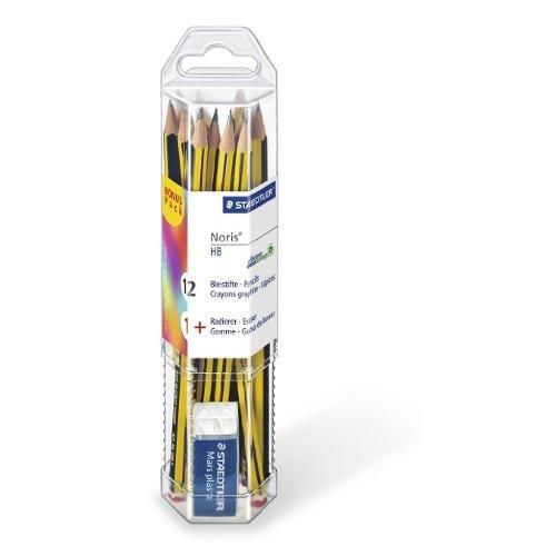 Staedtler Set matite grafite gradazione HB sezione esagonale 12 pz con gomma Mars NORIS 61 120P1
