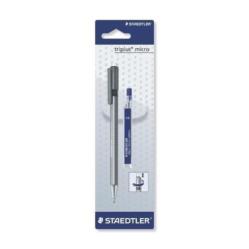 Staedtler Porta mine sezione triangolare a scatto micro TRIPLUS grigio con 12 mine grad. HB 0,5 mm 77425BK25D