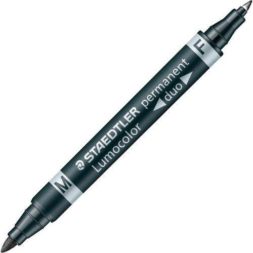 Staedtler Pennarello indelebile Nero tratto Min 1,6; max 0,5 mm Duo Lumocolor doppia punta 348 9BKD