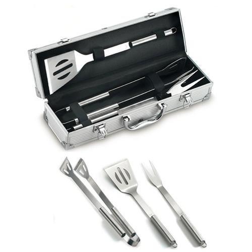 Ompagrill Set attrezzi barbecue inox 3 pz (38cm) Cromo 03380