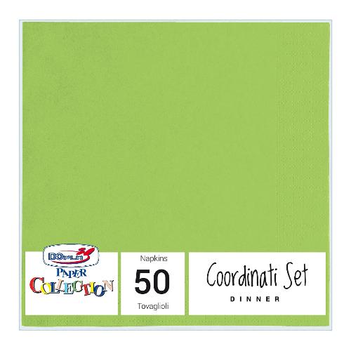 Dopla Set tovaglioli monouso 50pz 2 Veli COLORS Verde 18313