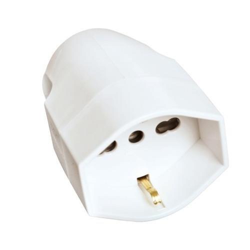 Presa elettrica cavo assiale 2P+T 16A pluri std italiano e tedesco bianco  PP0418