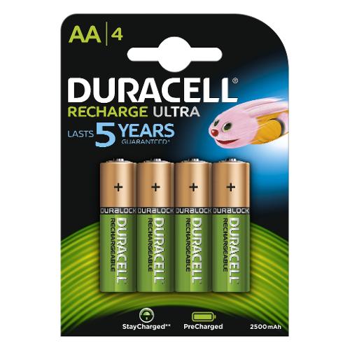 Duracell Batteria Stilo AA ricaricabile 2500mAh RECHARGEABLE ULTRA 4pz HR06 P