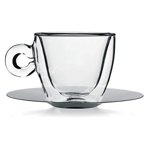 Set tazze cappuccino 2pz DRINK & DESIGN Con Piattino Trasparente 8,2 x 7,3  cm 165ml 10086 01