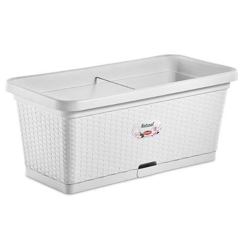Stefanplast Cassetta fioriera con riserva acqua (80x40x34 cm) NATURAL Bianco 75350