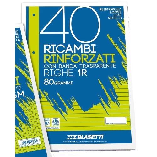 Blasetti Fogli ad anelli Rinforzati A5 1R (1 rigo) 2326 Confezione da 40 fg